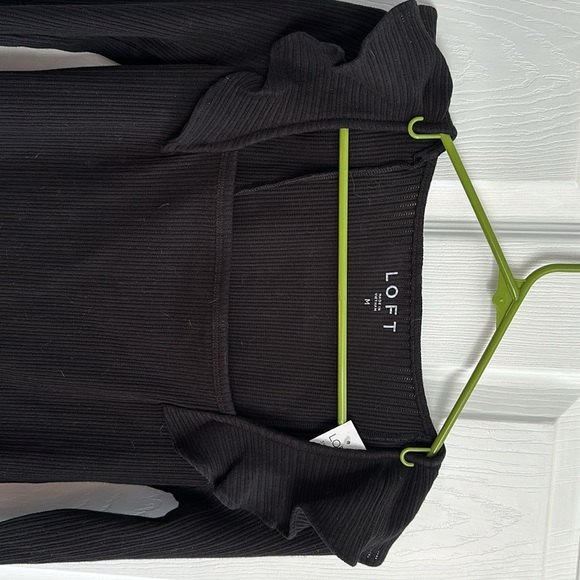 Loft Women’s Pointelle Ruffle Square Neck Top - Picture 3 of 3